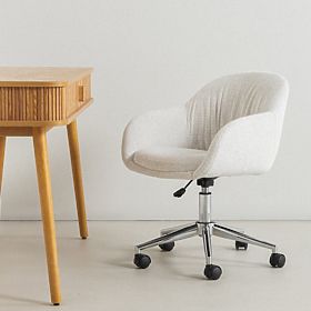 Drehstuhl Oti, creme/chrom Beine