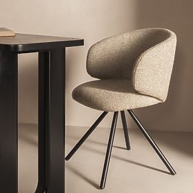 Drehstuhl Pearl Mokka, schwarze Beine, lectus