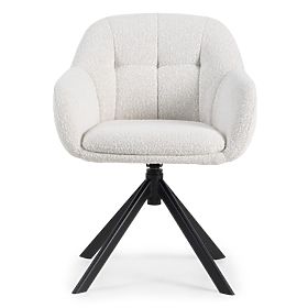 Drehstuhl Santos beige-creme/schwarze Beine