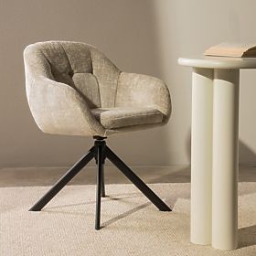 Drehstuhl Santos hellbeige/schwarze Beine, lectus