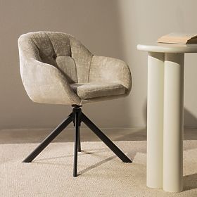 Drehstuhl Santos hellbeige/schwarze Beine, lectus