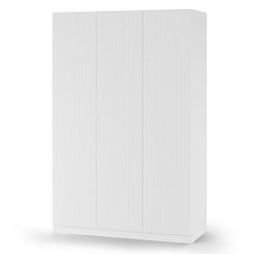 Dreiflügeltüriger Schrank Neroli, einfache Rillen, weiß