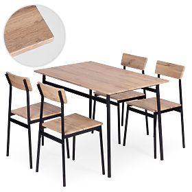 Essgruppe Küche Tisch + 4 Stühle MALMO ModernHome