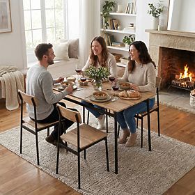 Essgruppe Küche Tisch + 4 Stühle MALMO ModernHome