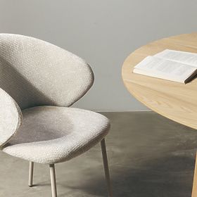 Esszimmerstuhl Adrano, hellbeige/beige Beine, lectus