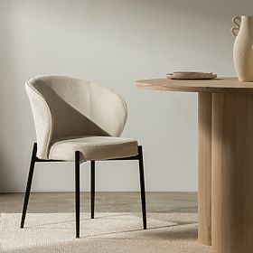 Esszimmerstuhl Avery hellbeige/schwarze Beine, lectus