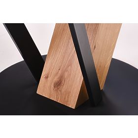 FANIS runder ausziehbarer Tisch, natur/schwarz (3p=1ks), Halmar