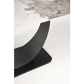 FERNANDO ausziehbarer Tisch, Platte - weißer Marmor, Beine - schwarz (3p=1Stk)