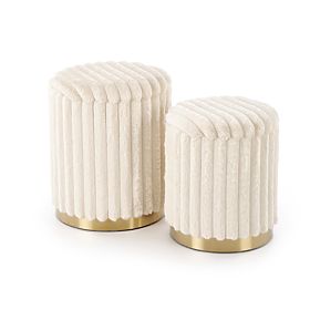 FIDO Set aus 2 Poufs, Creme/Gold (1p=1Set)