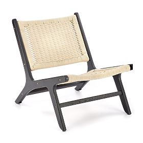 FODEN Relaxsessel, schwarz / natur (1p=1 Stk.), Halmar