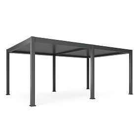 Freistehende Gartenpergola Lumera aus Aluminium, 4x6 m, bioklimatisch, LED-Beleuchtung, elektrisch