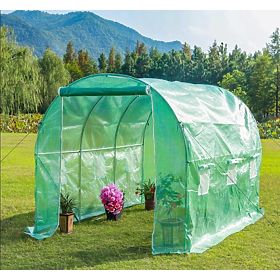 Garten-Folientunnel Gewächshaus 3x2x2 m 6 m² Metallrahmen UV-Folie