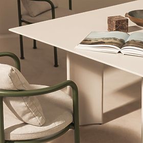 Garten-Set Amarello, Tisch 220 cm + 6 Stühle, Aluminium, hellbeige/grün