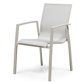 Garten-Set Canelli, ausziehbarer Tisch 205-286 cm + 10 Stühle, Aluminium, hellbeige