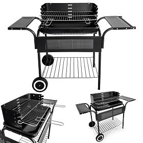 Gartengrill Metallregale Rosthöhenverstellung Räder