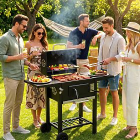 Gartenkohlegrill mit Deckel, verstellbarem Rost, Thermometer und Aschekasten MultiGarden, MultiGarden