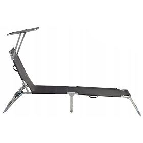 Gartenliege mit verstellbarem Dach schwarz, MultiGarden