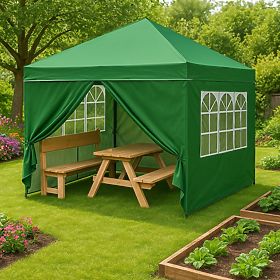 Gartenpavillon Zelt 3x3 m automatisch aufklappbar + 4 Seitenwände MultiGarden