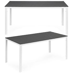 Gartentisch für 6 Personen 156x78 cm Polywood Terrassenmöbel grau weiß MultiGarden