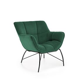 Gepolsterter Sessel BELTON – Flaschengrün, Halmar