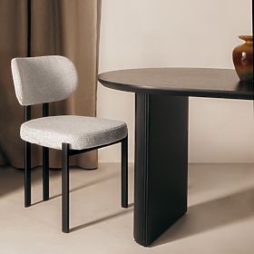 Gepolsterter Stuhl Flare, beige/schwarze Beine, lectus