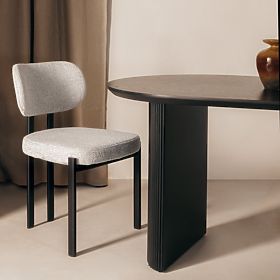 Gepolsterter Stuhl Flare, beige/schwarze Beine, lectus