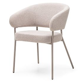 Gepolsterter Stuhl Lamu beige, Bouclé, lectus