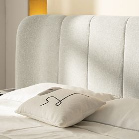 Gepolstertes Bett Snoovia 160x200 cm, mit Lattenrost und Stauraum, hellbeige, lectus