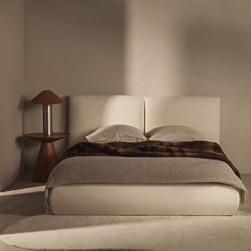 Gepolstertes Bett Yunar 160x200 cm, mit Lattenrost und Stauraum, beige