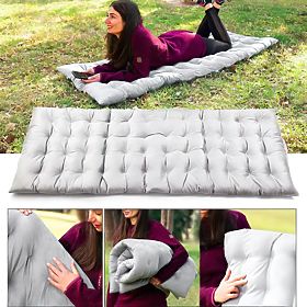 Graues Gartenliege-Kissen 145 x 52 cm ModernHome, MODERNHOME