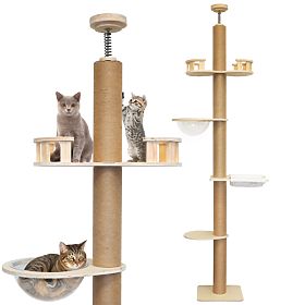 Großer Kratzbaum für Katzen Beige 255-265cm P70503, Tutumi