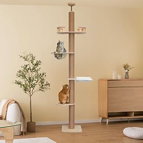 Großer Kratzbaum für Katzen Beige 255-265cm P70503, Tutumi