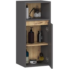 HÄNGENDER BADEZIMMERSCHRANK VAMI W35 1D 1W GRAPHITGRAU / EICHE ARTISAN