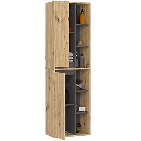 HÄNGENDER BADEZIMMERSCHRANK VAMI W50 2D 6P EICHE ARTISAN / GRAFIT GRAU