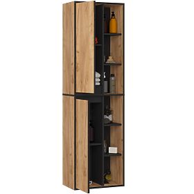 HÄNGENDER BADEZIMMERSCHRANK VAMI W50 2D 6P EICHE CRAFT / SCHWARZ