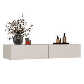 Hängender Kosmetiktisch MIKA 110 cm 2 Schubladen für Schlafzimmer KASCHMIR Beige