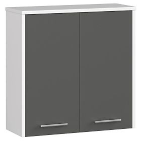Hängeschrank W 60 cm FIN 2D - Weiß-Grafitgrau