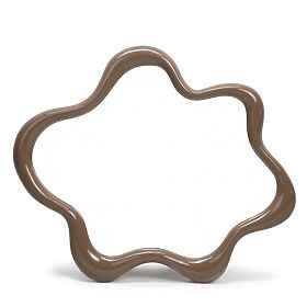 Hängespiegel Izzi, unregelmäßig, hellbraun/mocha, glänzend