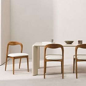 Harper Holzstuhl, abgerundet, natur/hellbeige