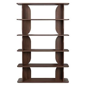 Hohe Regal Loocky, abgerundet, Walnuss Warmia