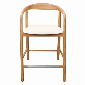 Holzbarhocker Ludvika 2.0, abgerundet, natur/creme