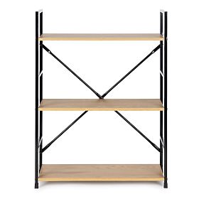 Holzregal mit Metallrahmen breit LOFT 3 Regalböden, MODERNHOME