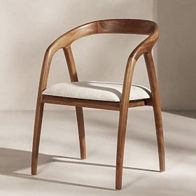 Holzstuhl Sande abgerundet, natur/creme, Teakholz, lectus