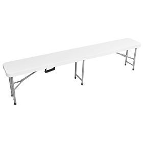 Klappbare Cateringbank 180 cm weiß