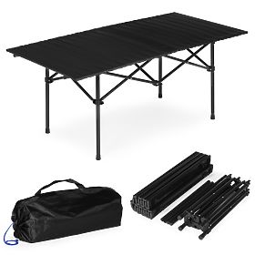 Klappbarer Campingtisch 120x55 cm mit Tasche schwarz MultiGarden, MultiGarden