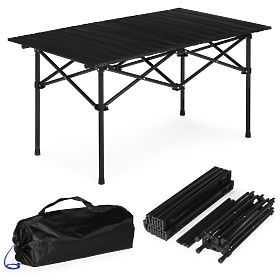 Klappbarer Campingtisch 95x55 cm mit Tasche schwarz MultiGarden