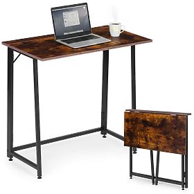 Klappbarer Computertisch 80x45 cm Laptop-Tisch Loft Antik Nussbaum ModernHome, MODERNHOME