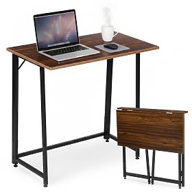 Klappbarer Computertisch 80x45 cm Laptop-Tisch Loft Dunkel Nussbaum ModernHome
