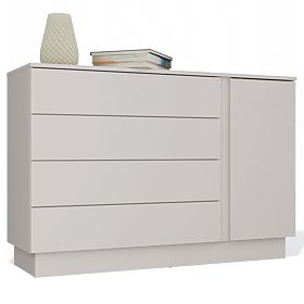 Kommode AMBER 1D4S Schrank 1 Tür 4 Schubladen für Schlafzimmer Wohnzimmer KASCHMIR Beige