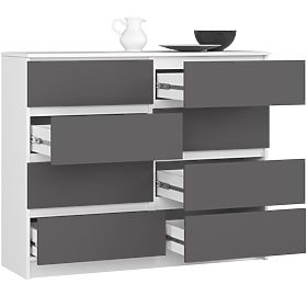 KOMMODE K120 8SZ PK WEISS / GRAU